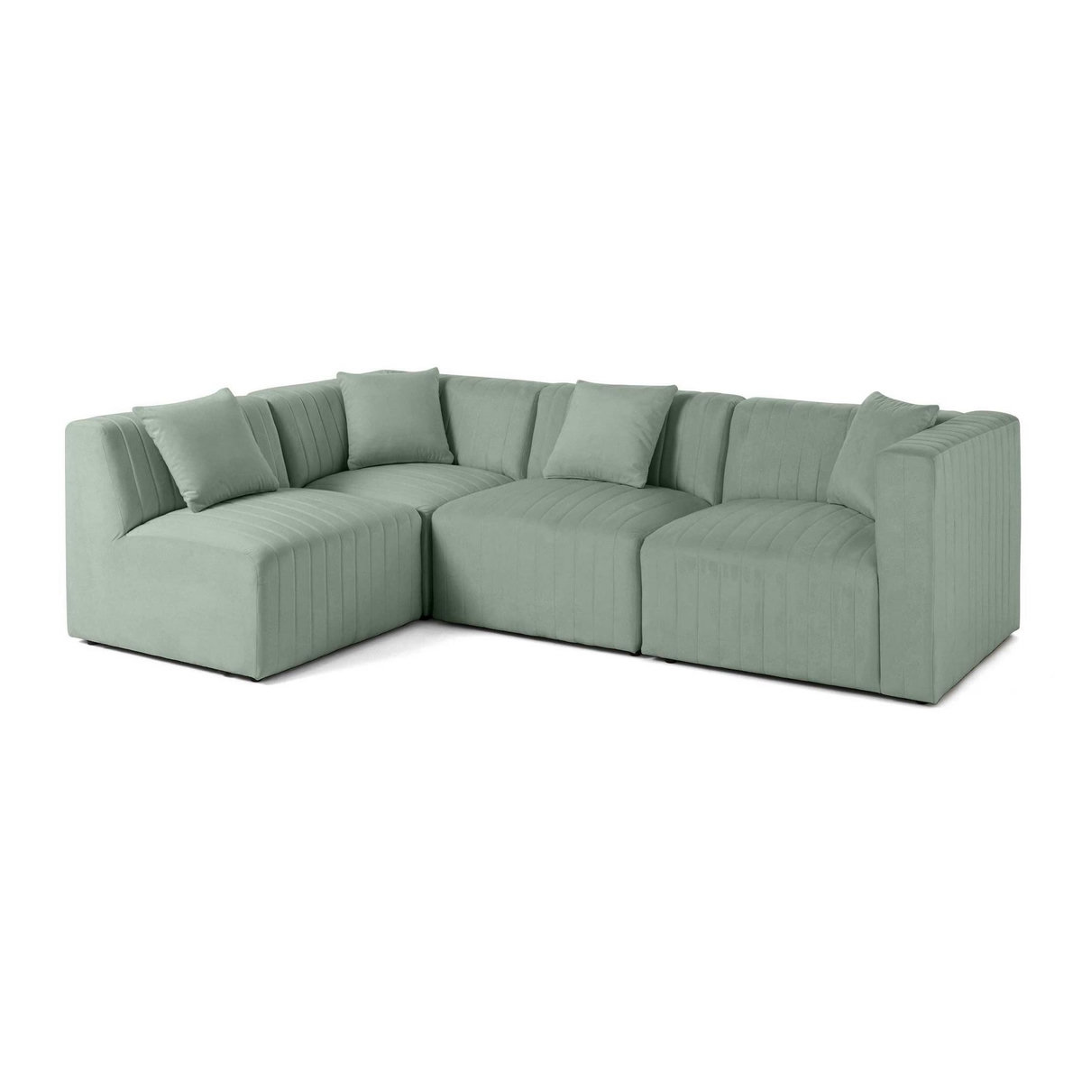 LISA DESIGN Nova - canapé modulable d'angle gauche - 5 places - avec pouf d'appoint - en velours