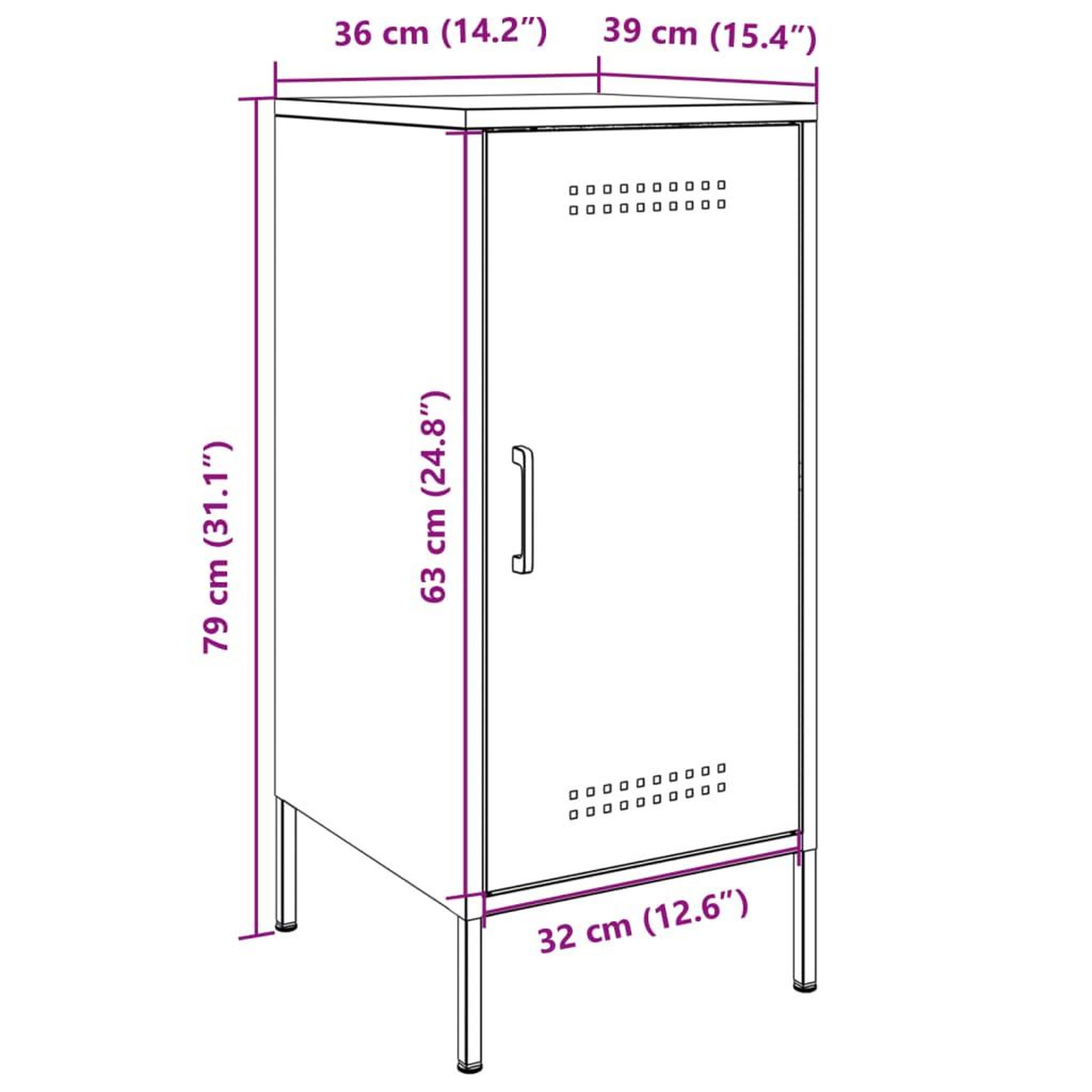 Voir la diapositive 6 : VIDAXL Buffets 2 pcs rose 36x39x79 cm acier