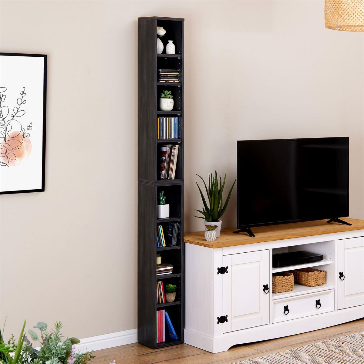 IDIMEX Etagères modulables MUSIQUE pour CD et DVD, en mélaminé