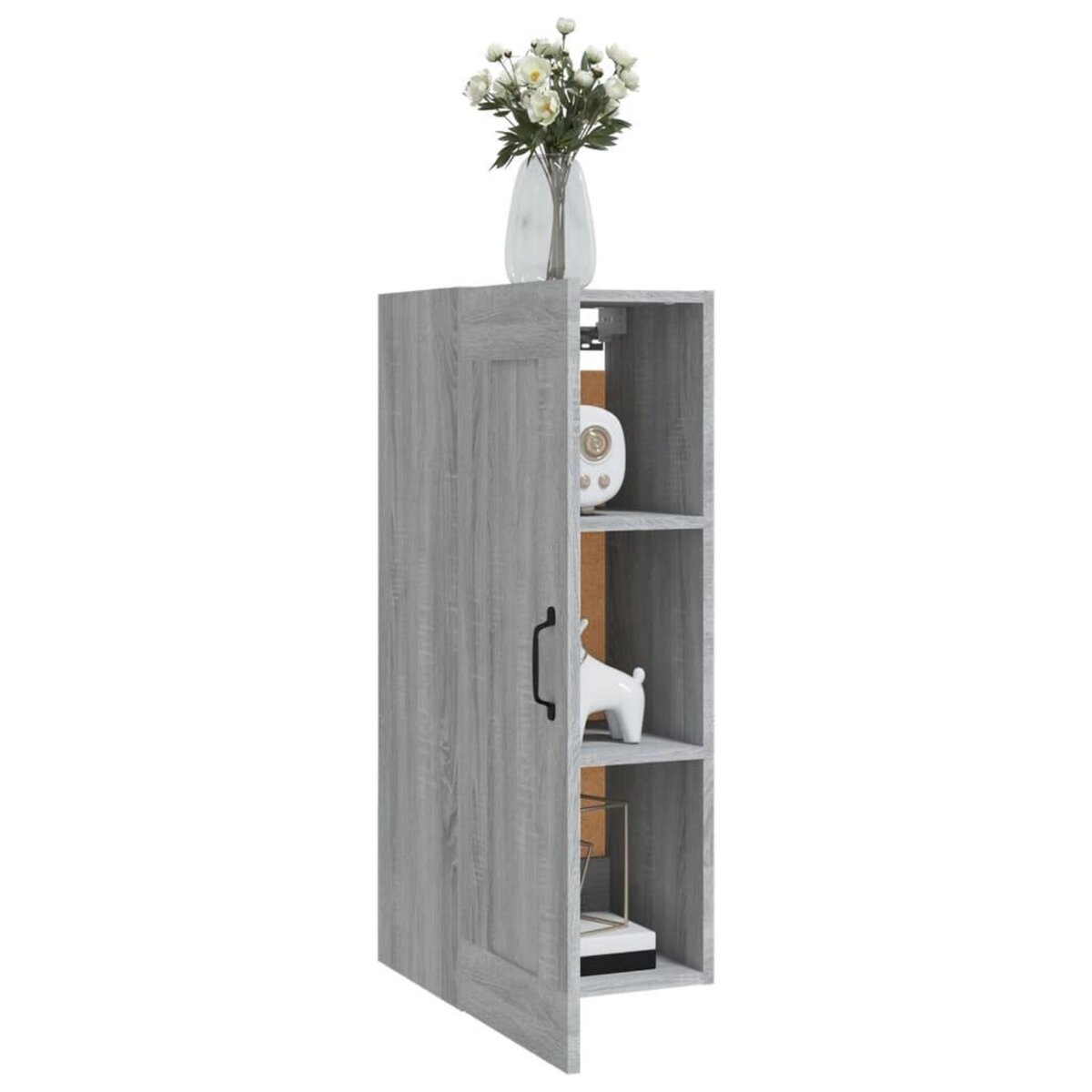 VIDAXL Armoire suspendue Sonoma gris 35x34x90 cm Bois d'ingenierie