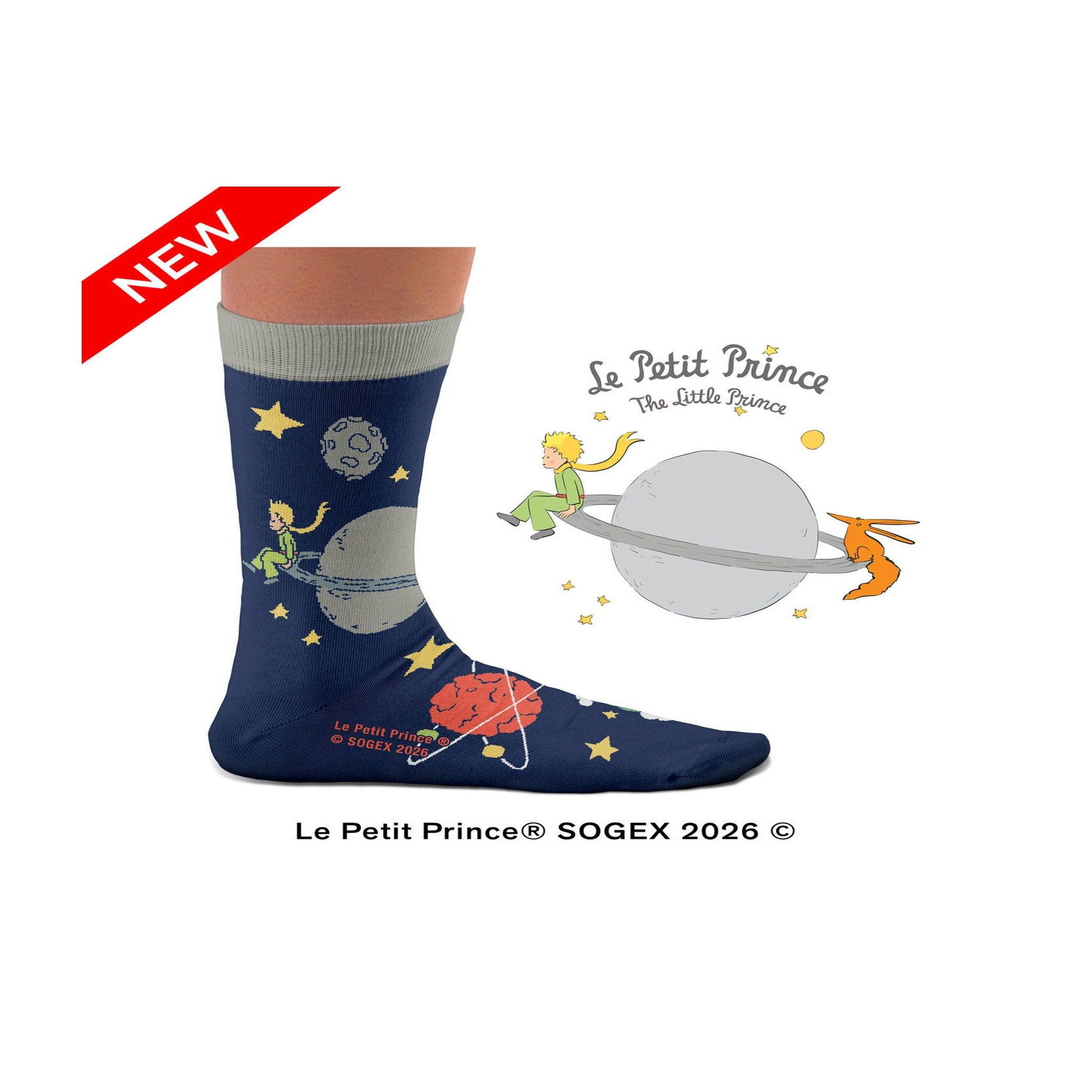 Voir la diapositive 2 : SOCK AFFAIRS Chaussettes nuit et planètes, le petit prince