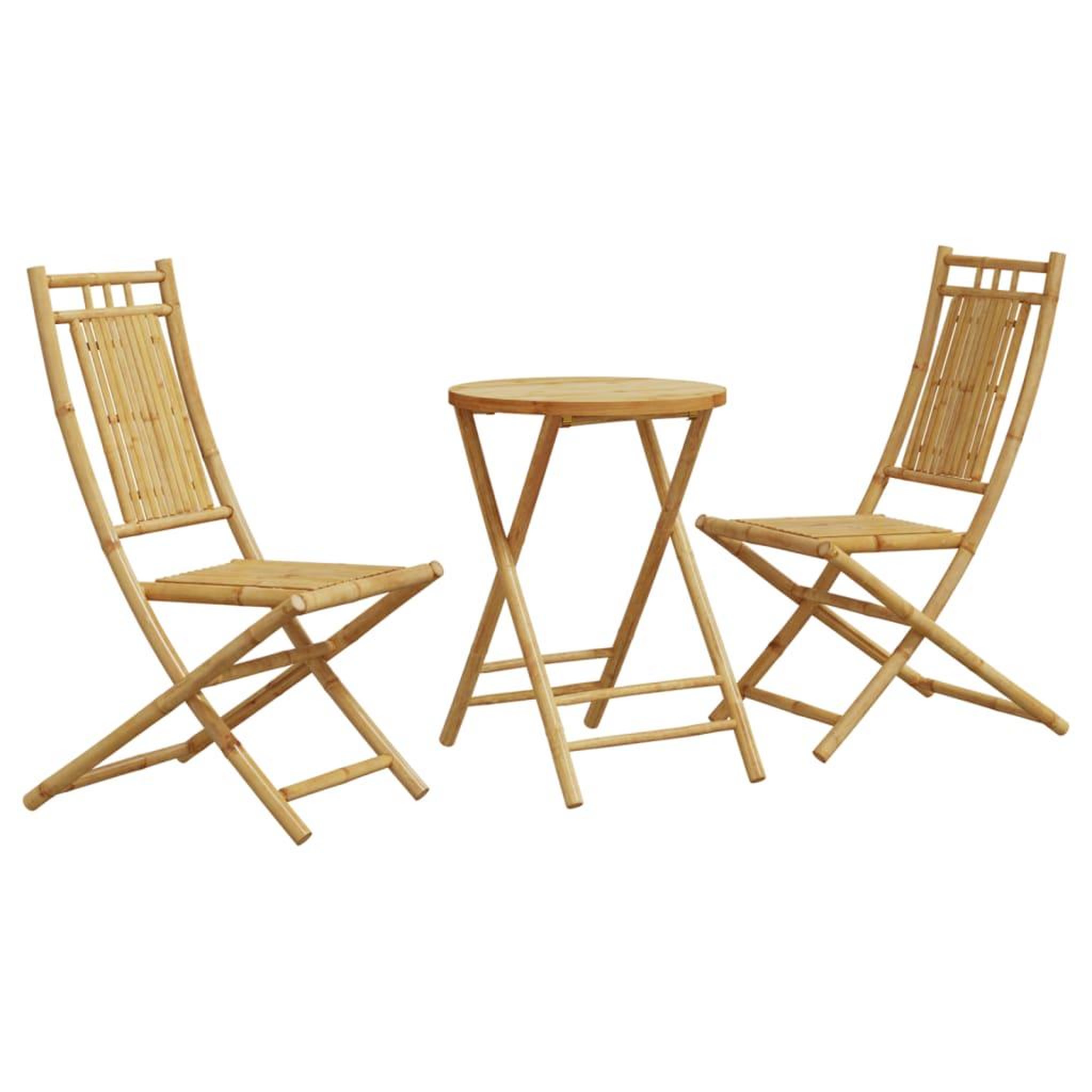 Voir la diapositive 2 : VIDAXL Ensemble de bistro 3 pcs bambou