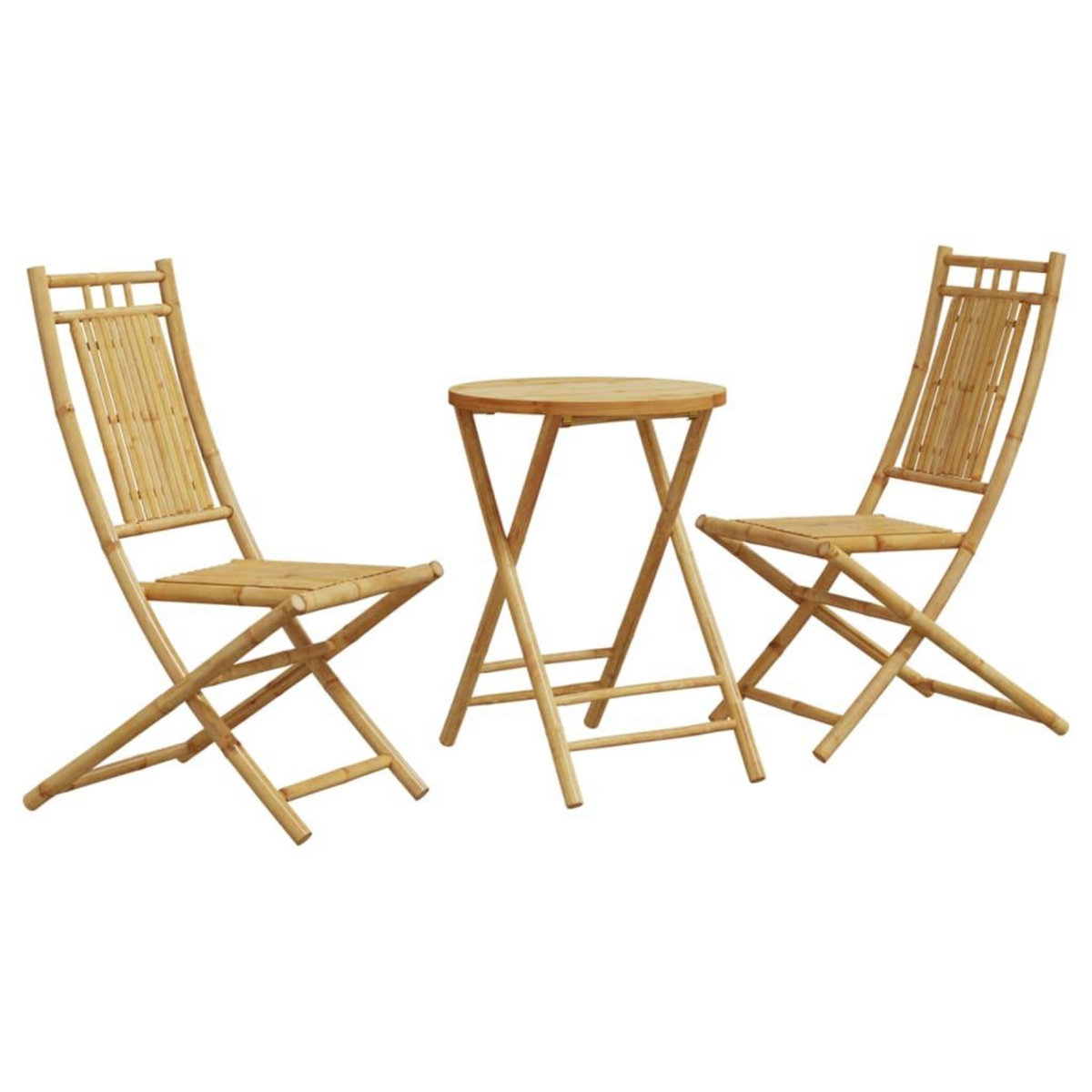 VIDAXL Ensemble de bistro 3 pcs bambou