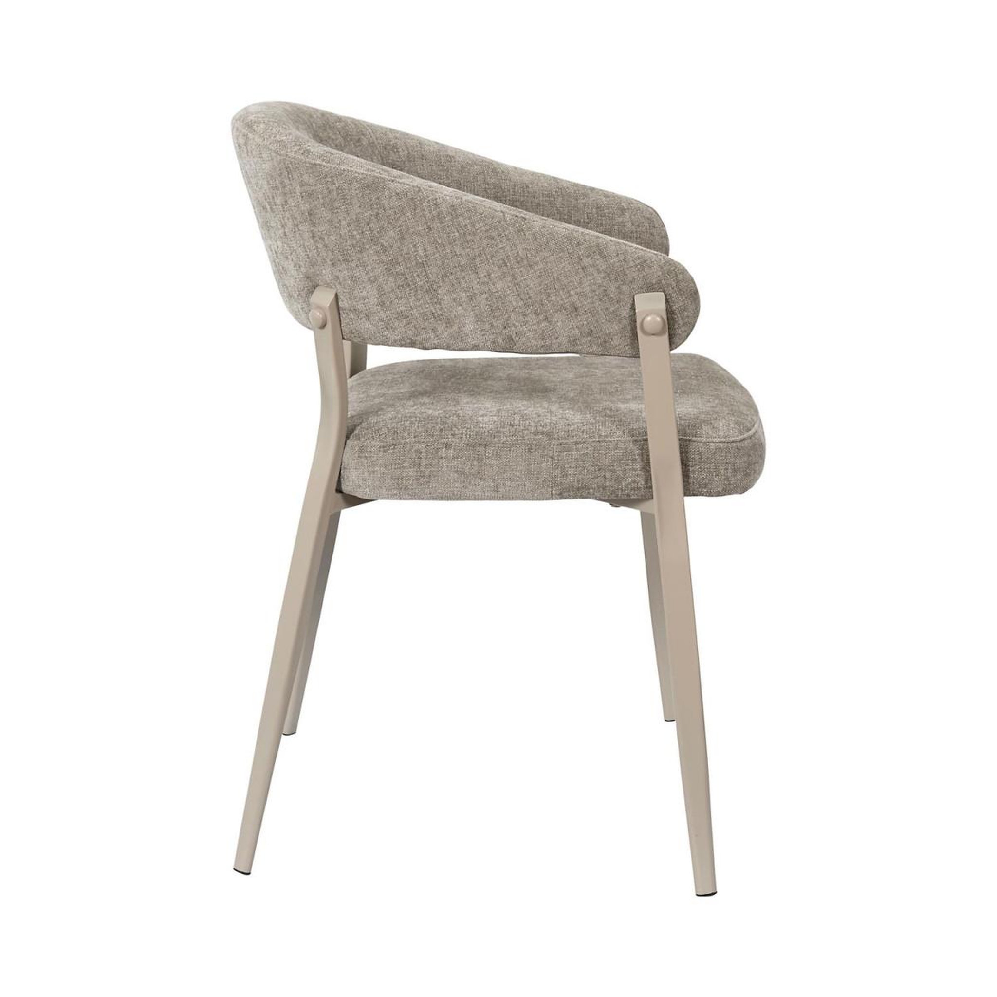 Voir la diapositive 4 : The Home Deco Factory Lot de 2 fauteuils de table  emilia  78cm taupe