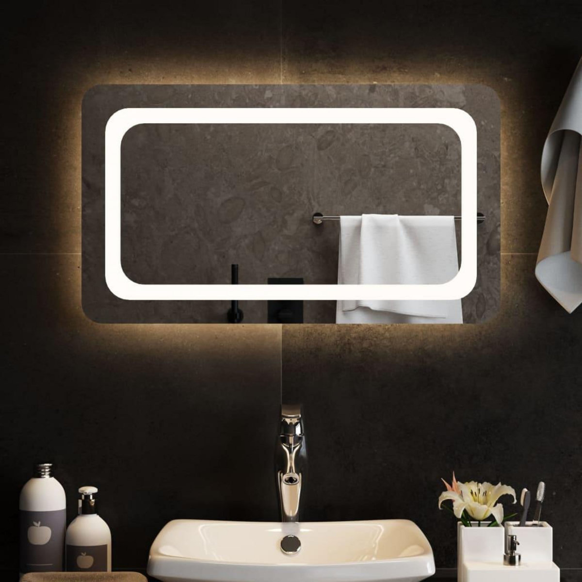 VIDAXL Miroir de salle de bain a LED 70x40 cm