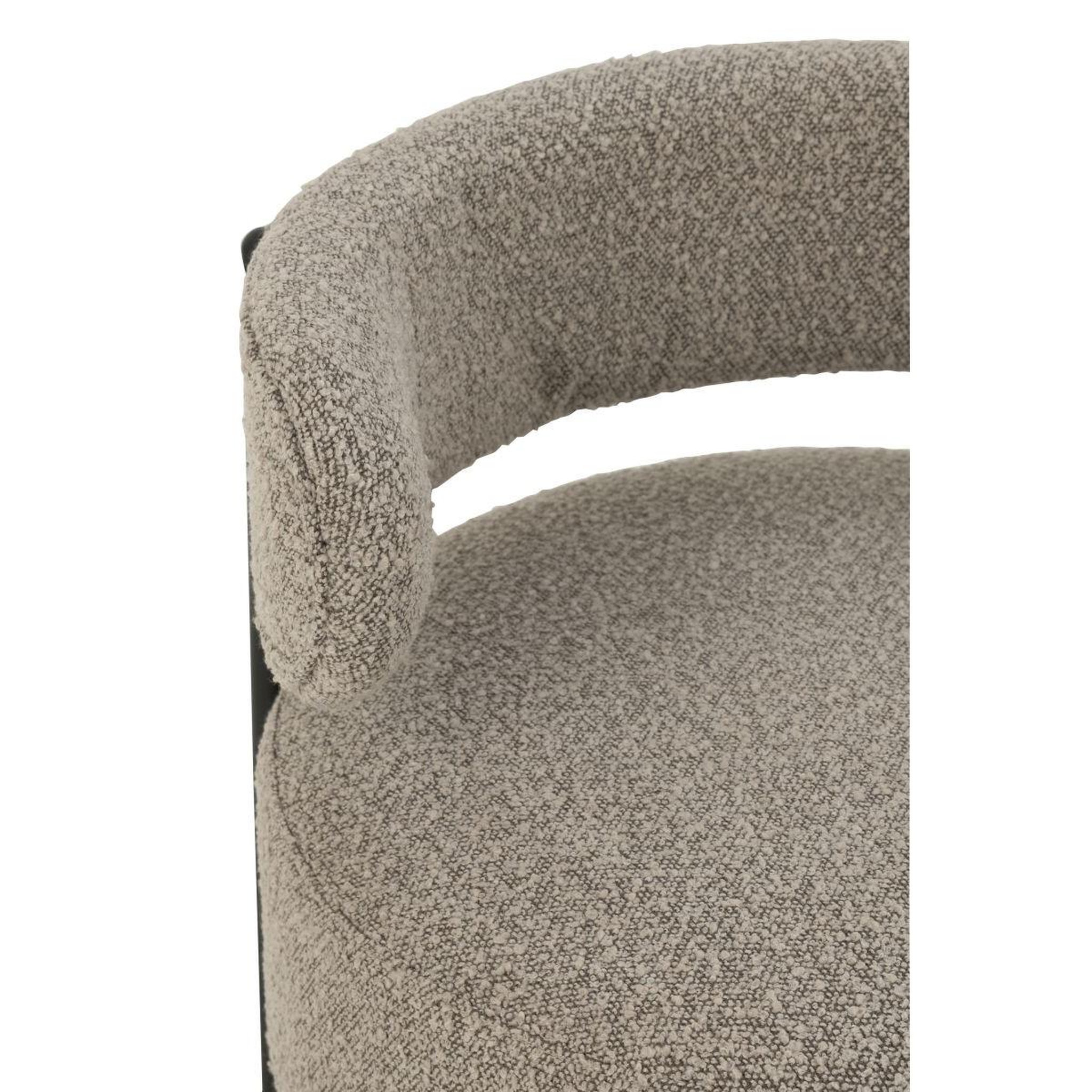 Voir la diapositive 5 : J-LINE Fauteuil lounge en tissu bouclé  aldo  67cm gris