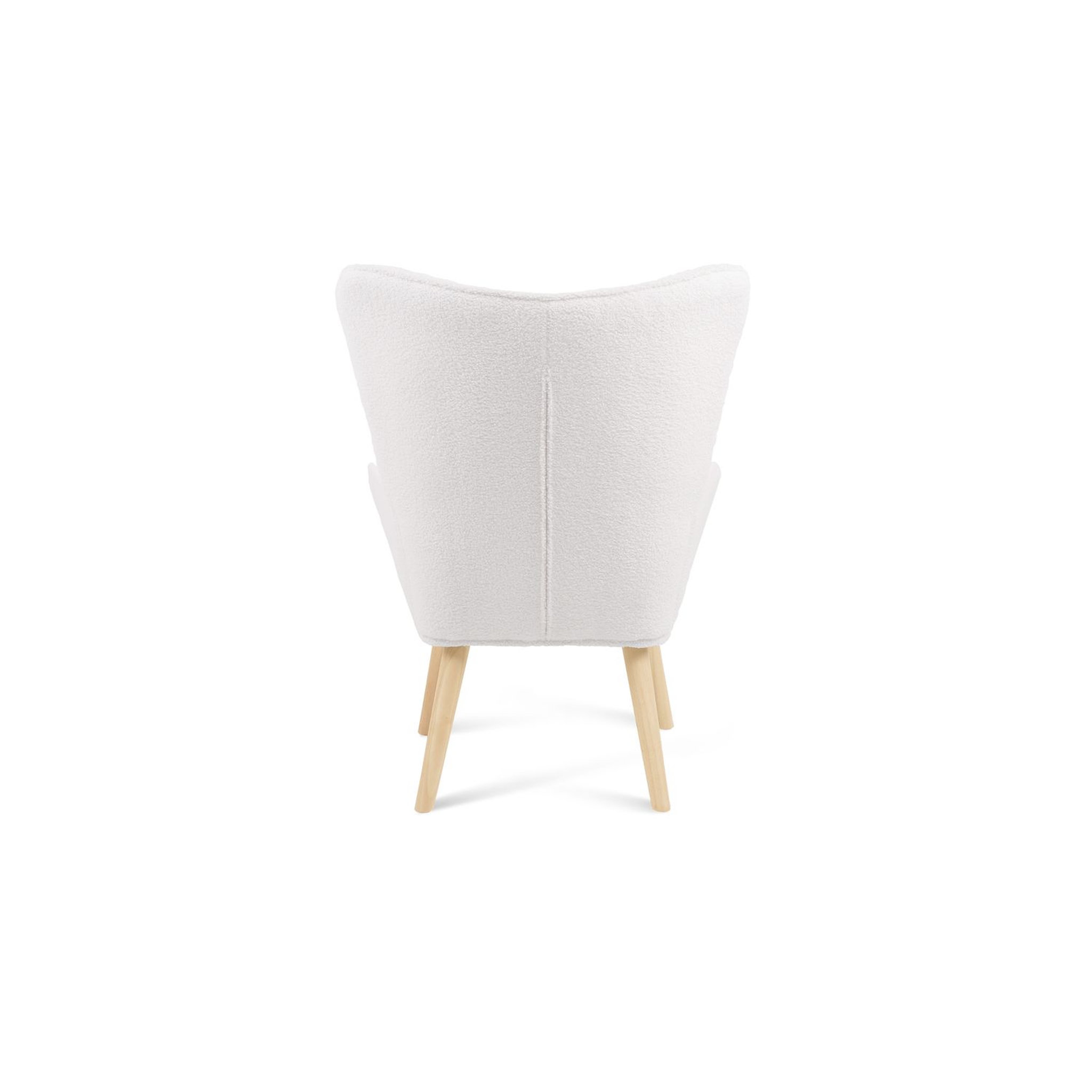 Voir la diapositive 5 : Fauteuil tissu bouclette blanc SVEN