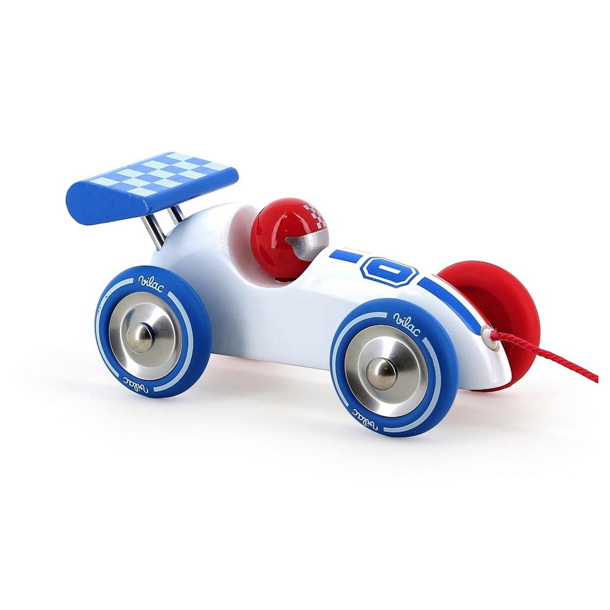 Vilac voiture de course à trainer blanche