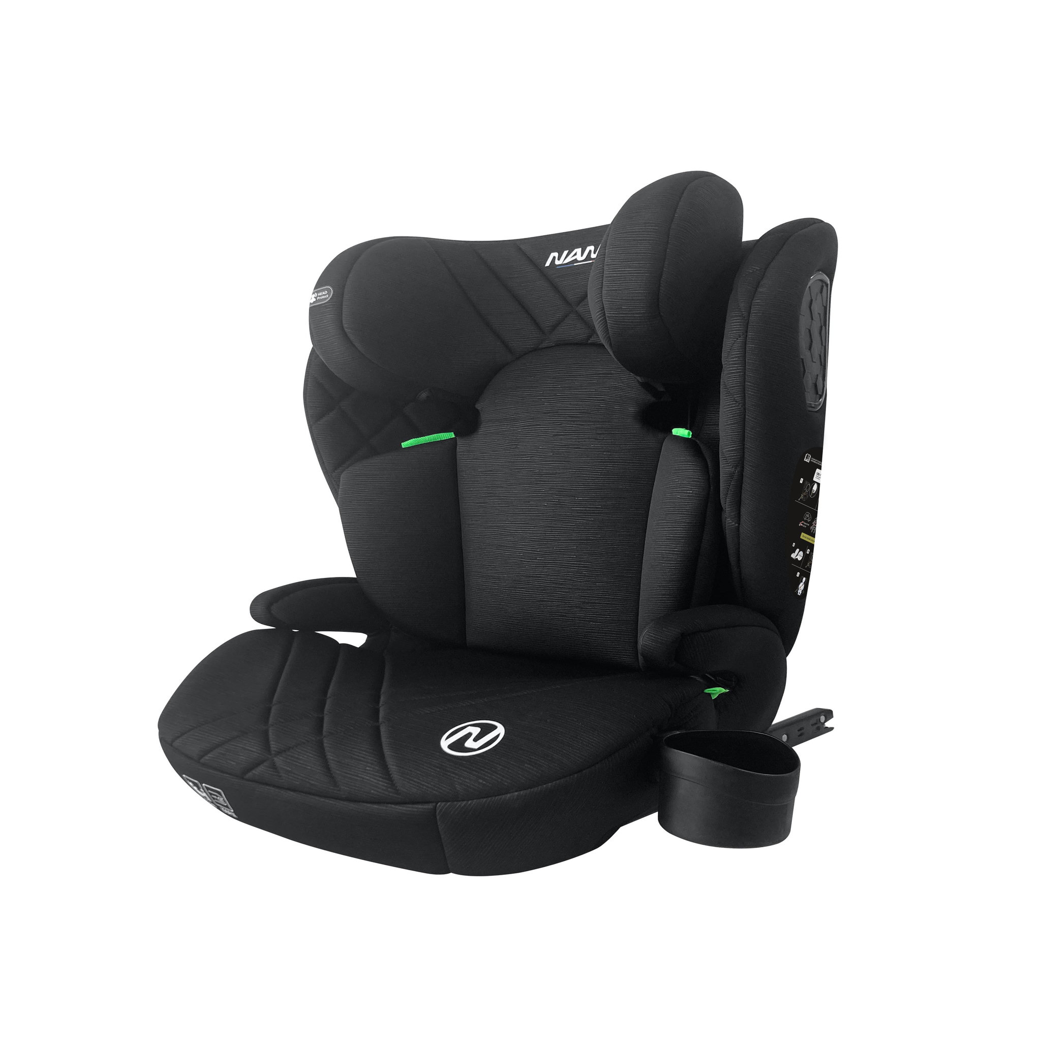 Voir la diapositive 1 : NANIA NANIA Siège auto enfant Isofix Bari I-size 100-150 cm-Groupe 2/3- environ 4-12 ans-Appui-tête Réglable- Porte gobelet- avec installation Isofix ou ceinture