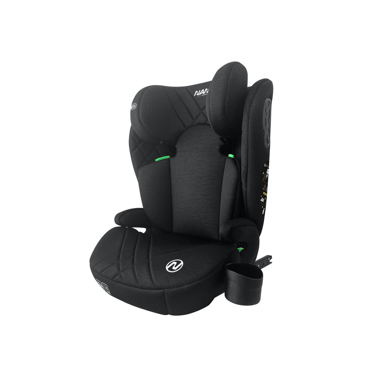 NANIA NANIA Siège auto enfant Isofix Bari I-size 100-150 cm-Groupe 2/3- environ 4-12 ans-Appui-tête Réglable- Porte gobelet- avec installation Isofix ou ceinture