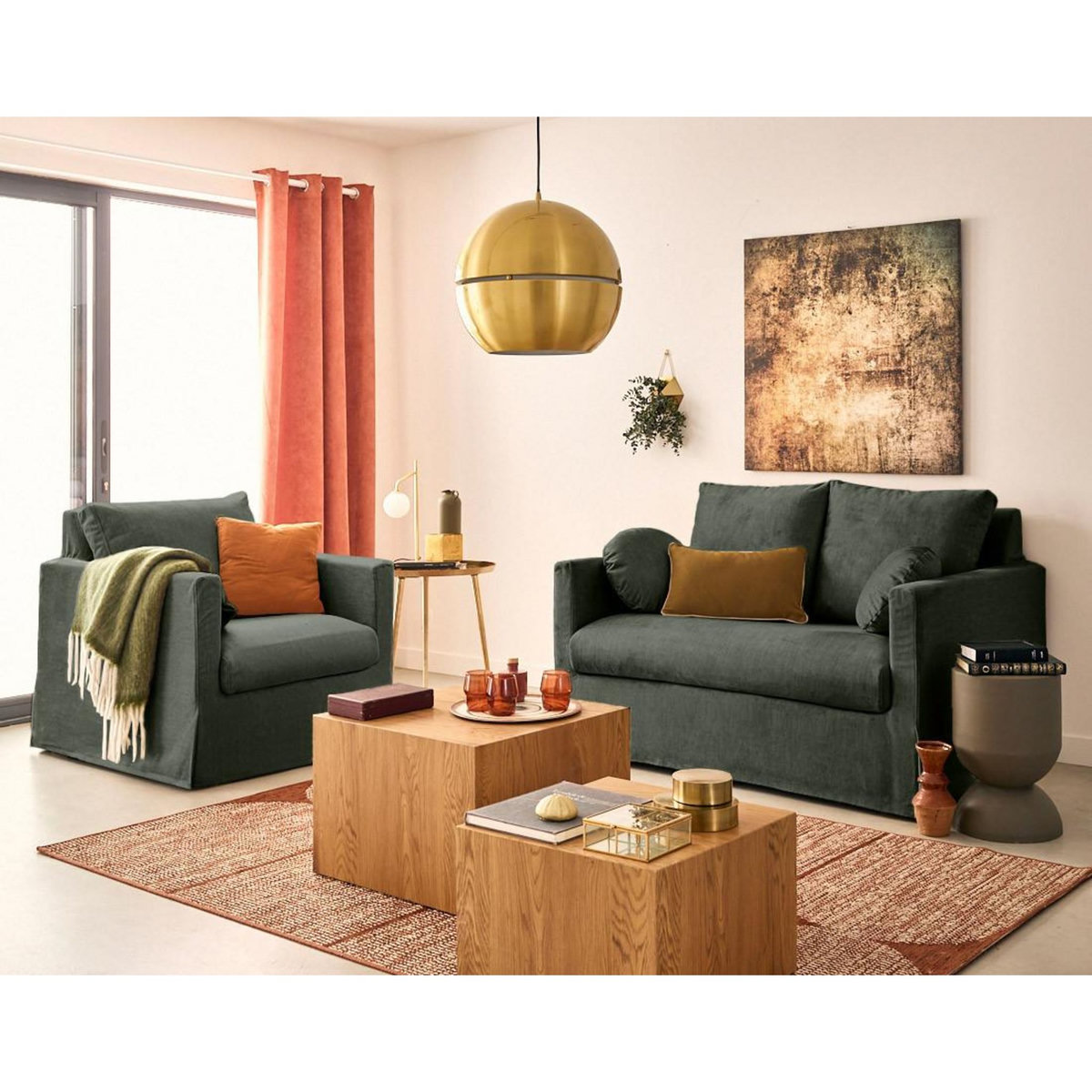 LISA DESIGN Serena - fauteuil déhoussable en velours