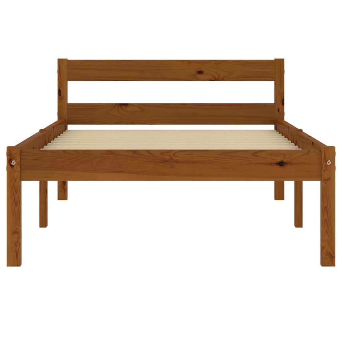 VIDAXL Cadre de lit sans matelas Marron miel Bois pin massif 90x200 cm
