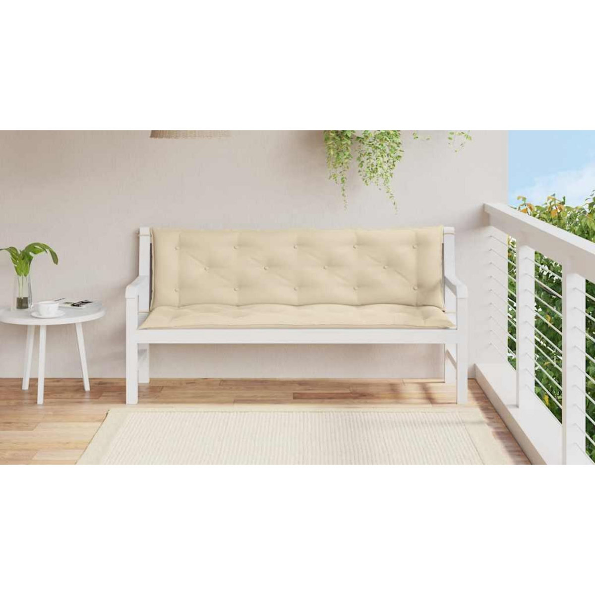 VIDAXL Coussin de banc de jardin beige 150x(50+50)x7 cm tissu oxford