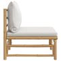Voir la diapositive 4 : VIDAXL Canape central de jardin avec coussins gris clair bambou