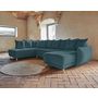 Voir la diapositive 5 : BEST MOBILIER Lena - canapé d'angle panoramique convertible - avec coffre - 7 places - gauche