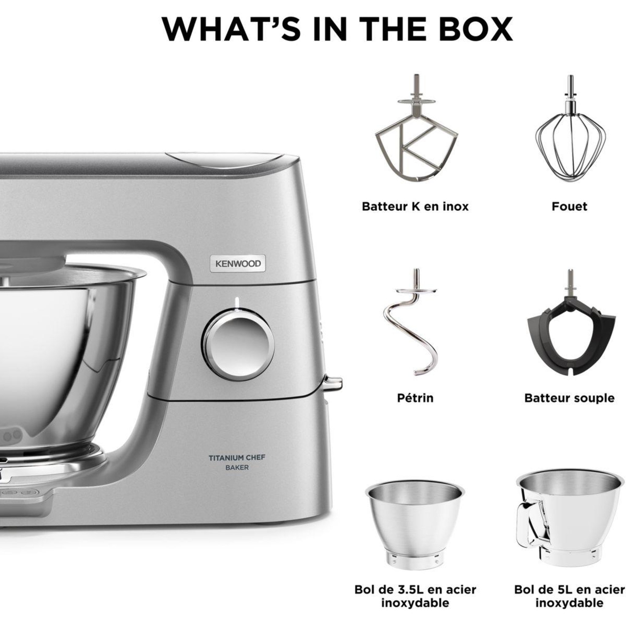 Voir la diapositive 4 : KENWOOD Robot pâtissier kvc85.009si titanium chef baker