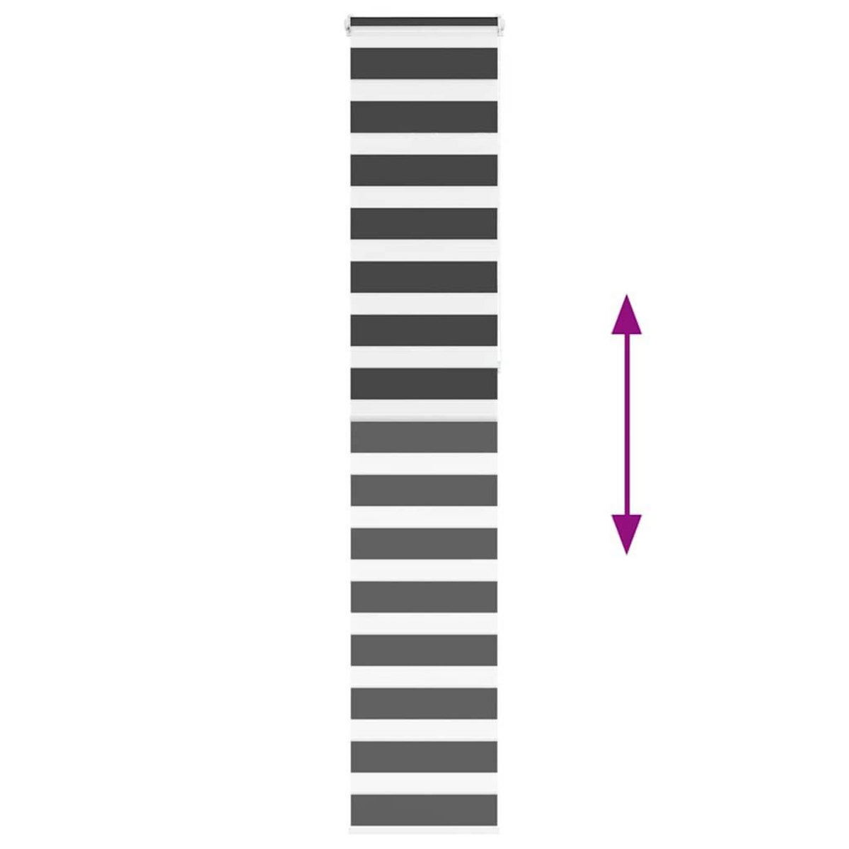 VIDAXL Store zebre noir 40x230 cm largeur du tissu 35,9 cm polyester