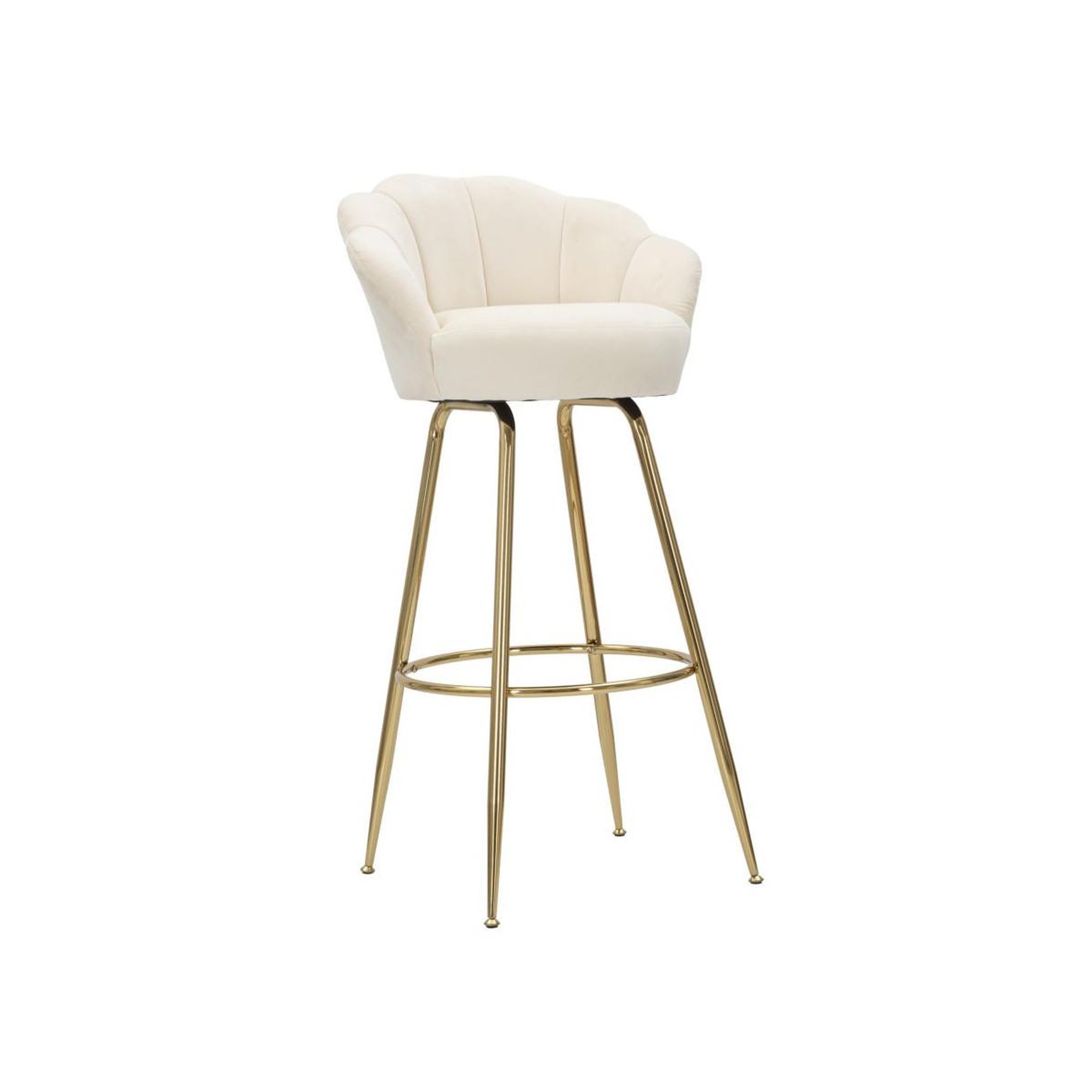 Paris Prix Tabouret de Bar Coquillage  Vienna  110cm Crème & Or