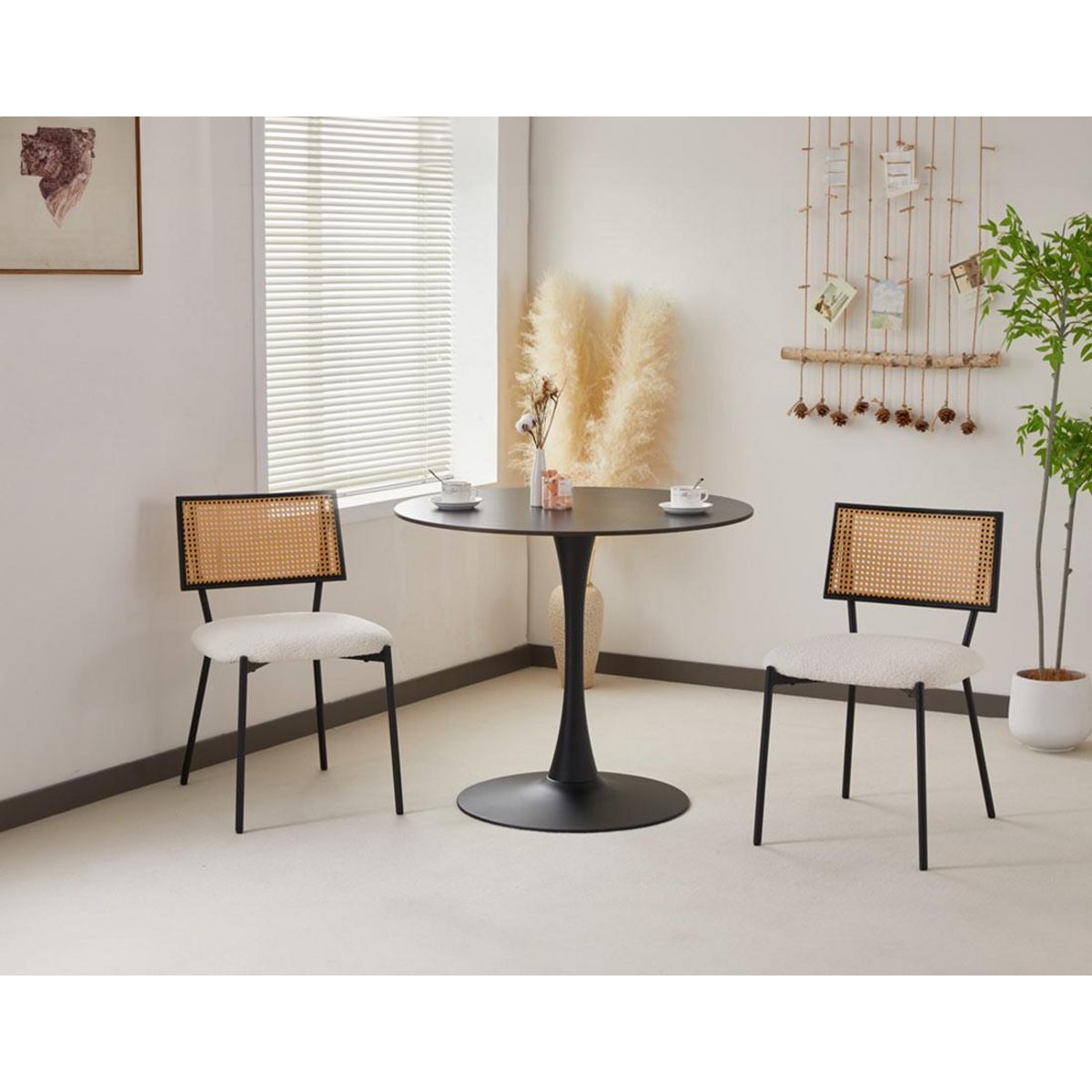 LISA DESIGN Luciano - lot de 2 chaises - en tissu bouclette