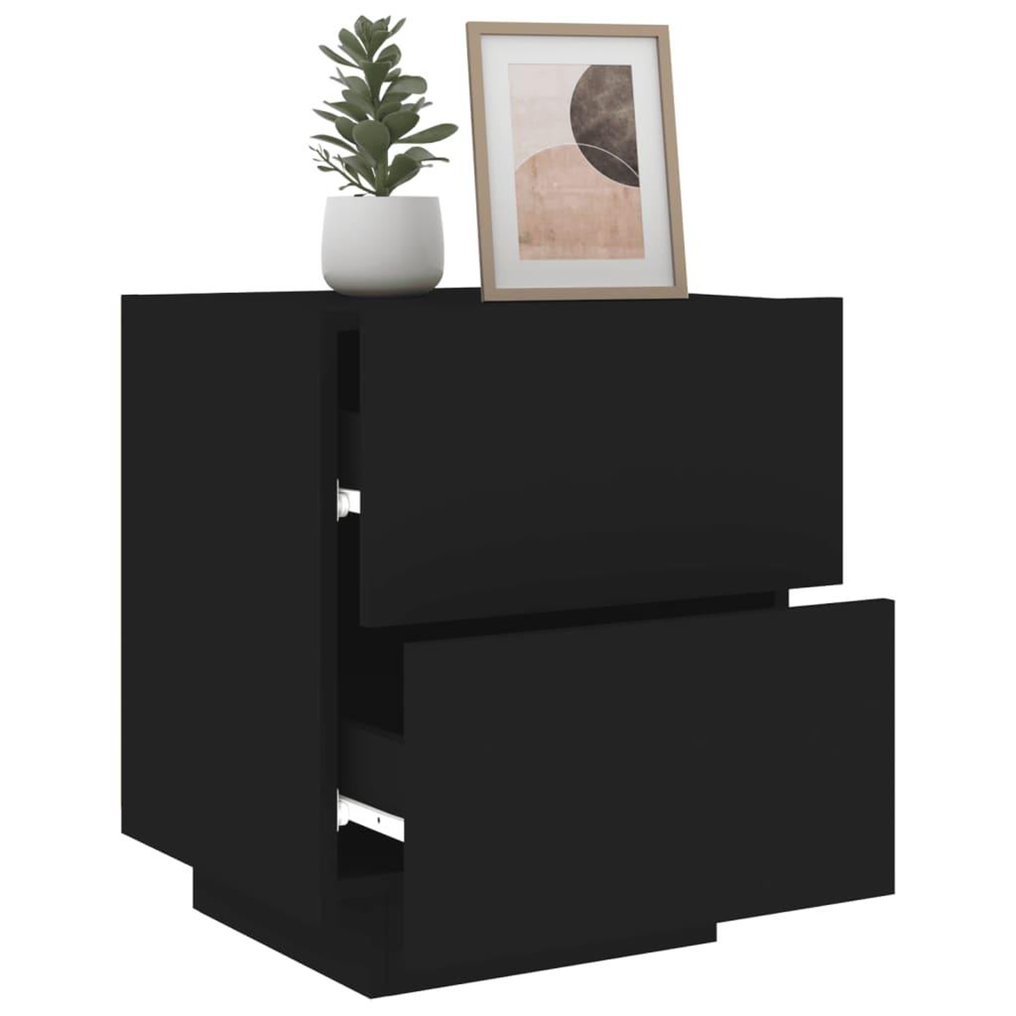 Voir la diapositive 5 : VIDAXL Armoire de chevet avec lumieres LED noir bois d'ingenierie