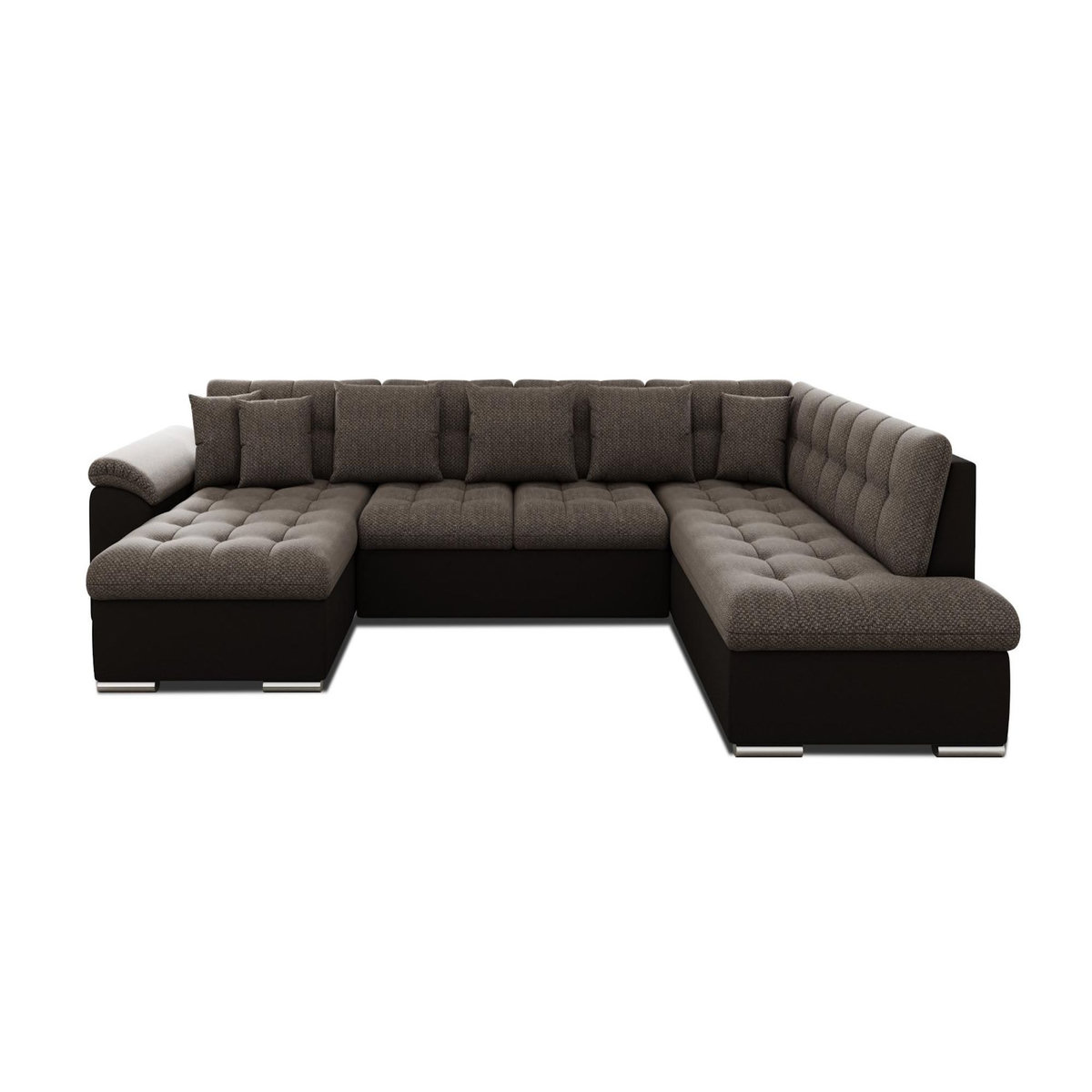 BEST MOBILIER Chuck - canapé panoramique xxl - convertible avec coffre - 7 places - droit