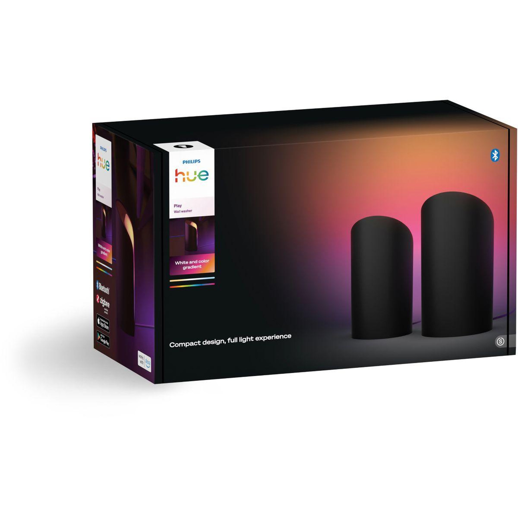 Voir la diapositive 1 : PHILIPS HUE Lampe connectée Play Wall washer Noir x2 White&Color gra