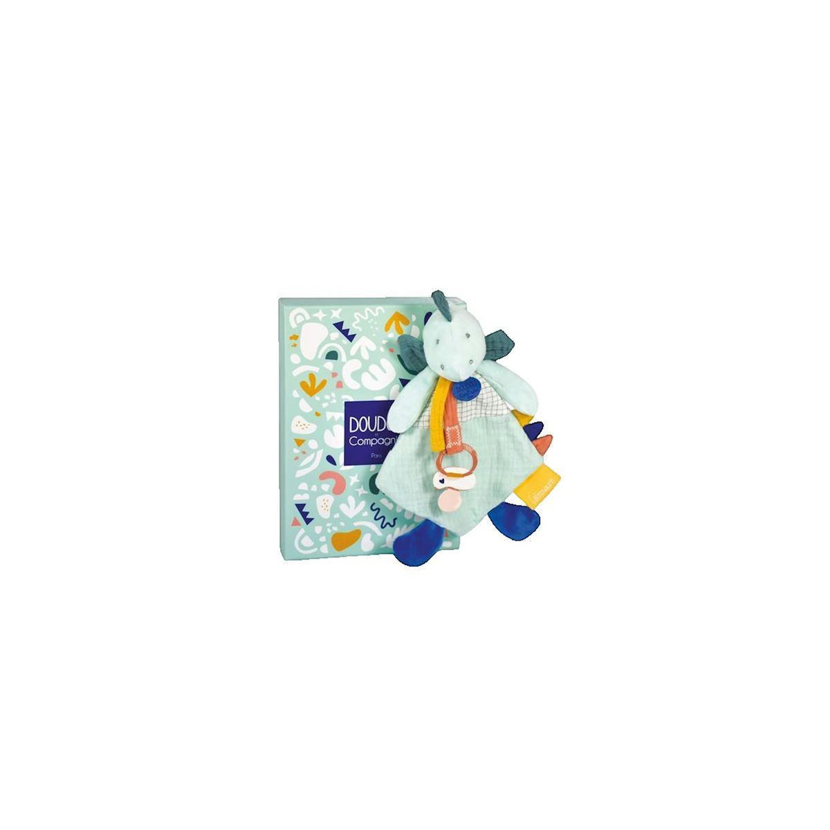 DOUDOU ET COMPAGNIE Doudou 1er âge Doudou-et-Compagnie Peluche Calinosaures Filou Amande bleu