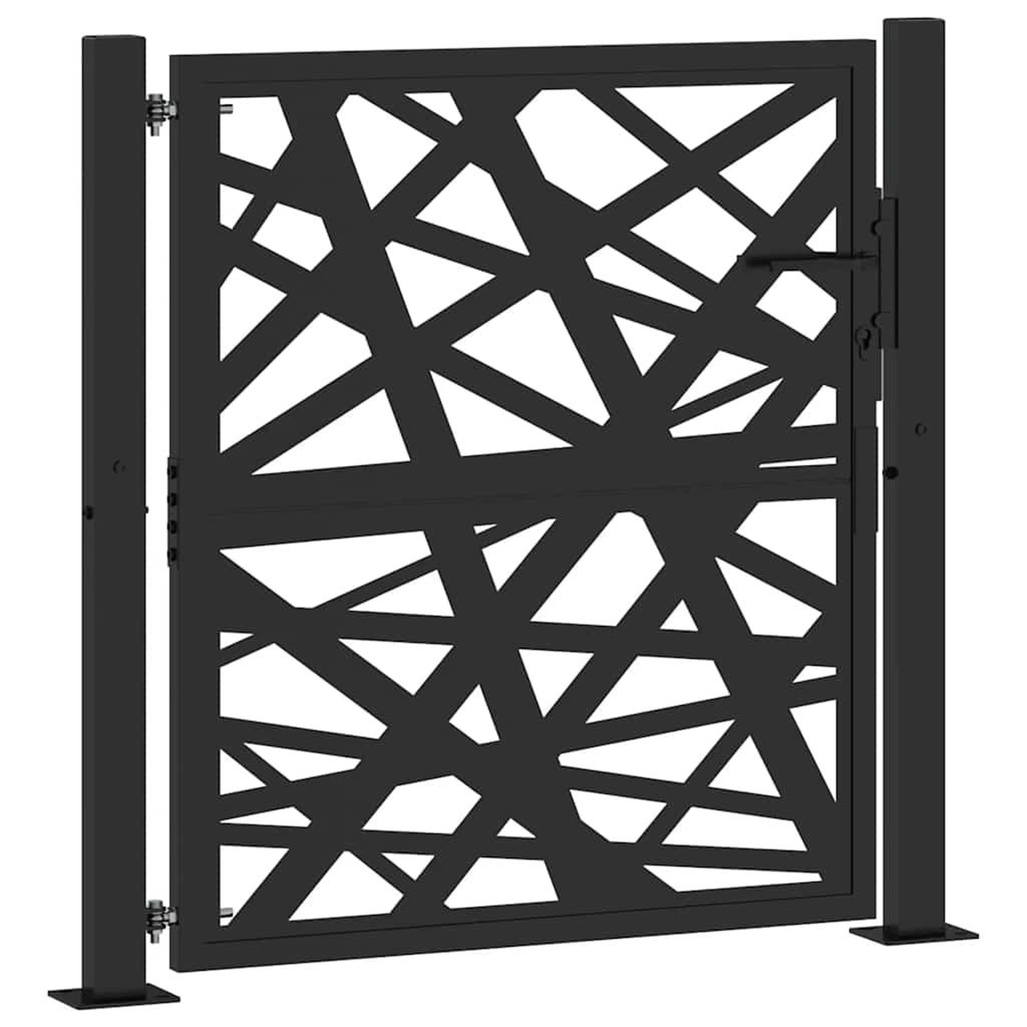 Voir la diapositive 2 : VIDAXL Portail de jardin noir 105x106 cm acier conception de lumiere