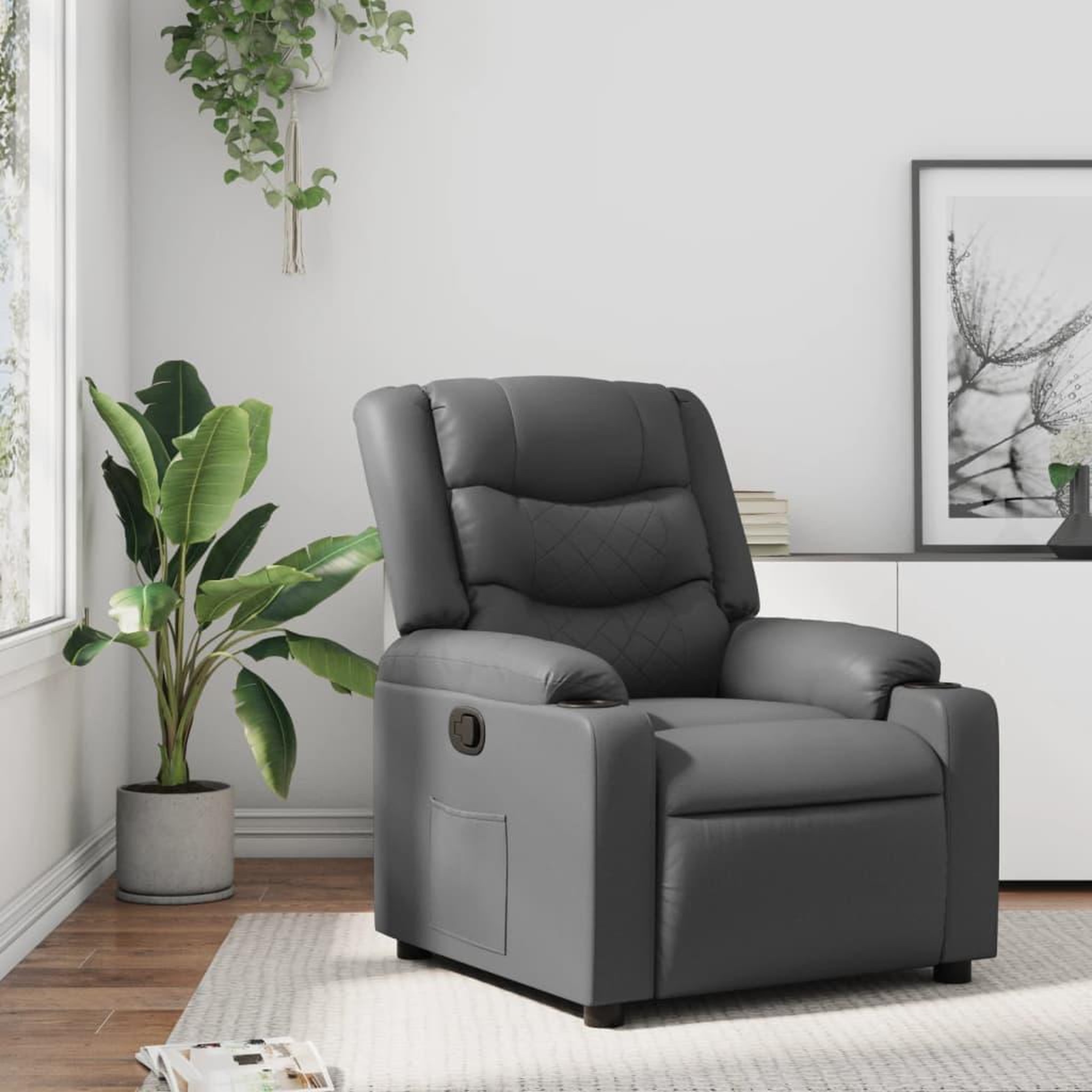 VIDAXL Fauteuil inclinable Gris Similicuir