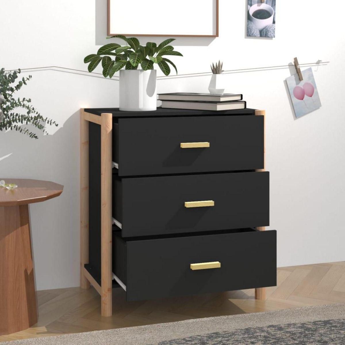 VIDAXL Buffet Noir 62x38x70 cm Bois d'ingenierie