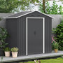 Voir la diapositive 4 : OUTSUNNY Abri de jardin - remise pour outils - cabanon porte verrouillable - dim. 194L x 110l x 184H cm - tôle d'acier anthracite