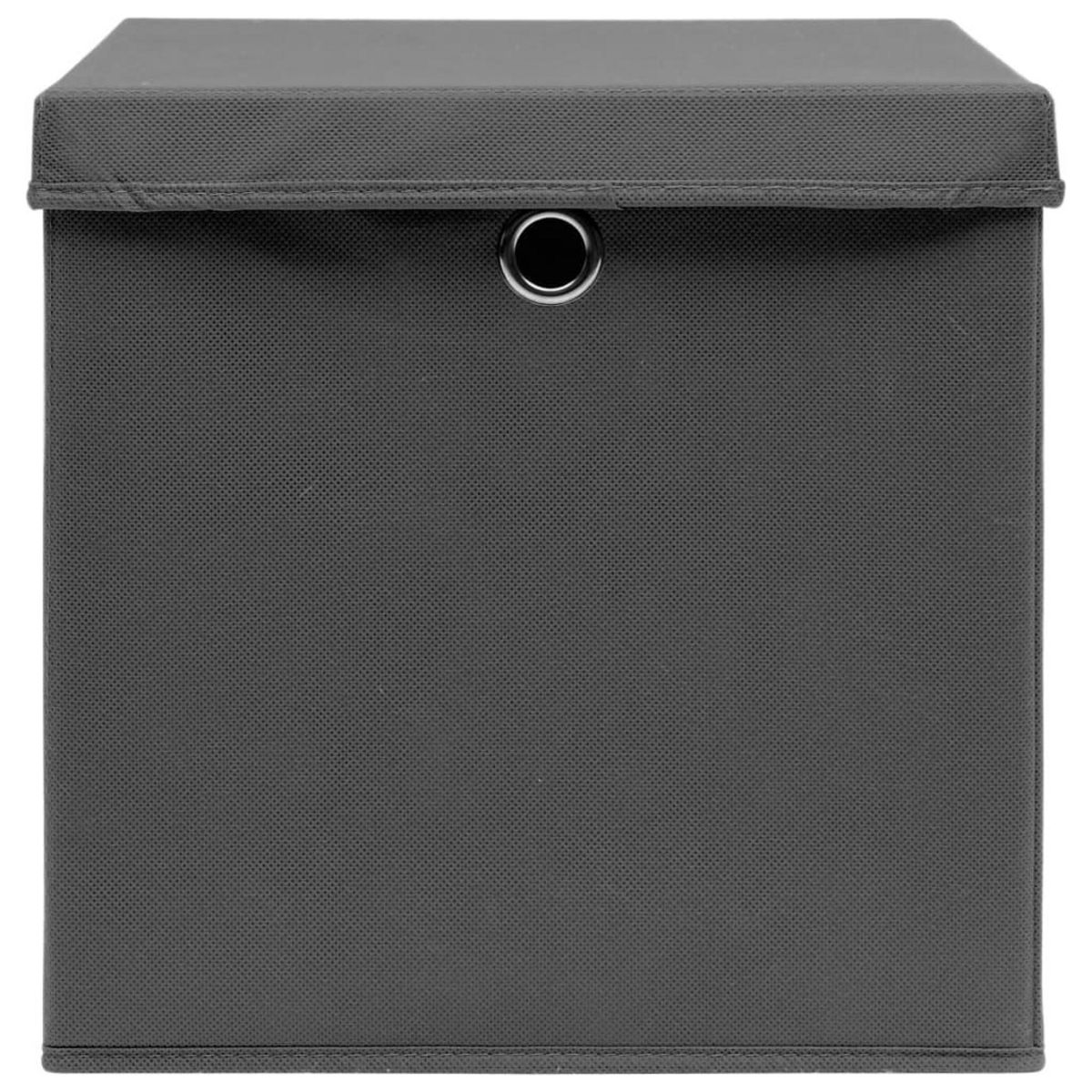VIDAXL Boîtes de rangement avec couvercles 4 pcs 28x28x28 cm Gris