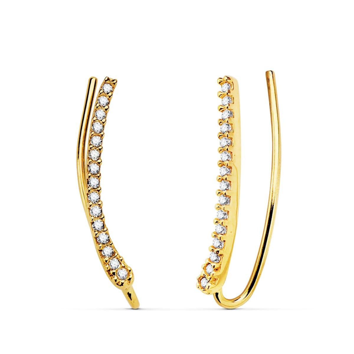 L'ATELIER D'AZUR Boucles d'Oreilles Or 18 Carats 750 Jaune - Contours Grimpeurs