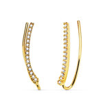 L'ATELIER D'AZUR Boucles d'Oreilles Or 18 Carats 750 Jaune - Contours Grimpeurs