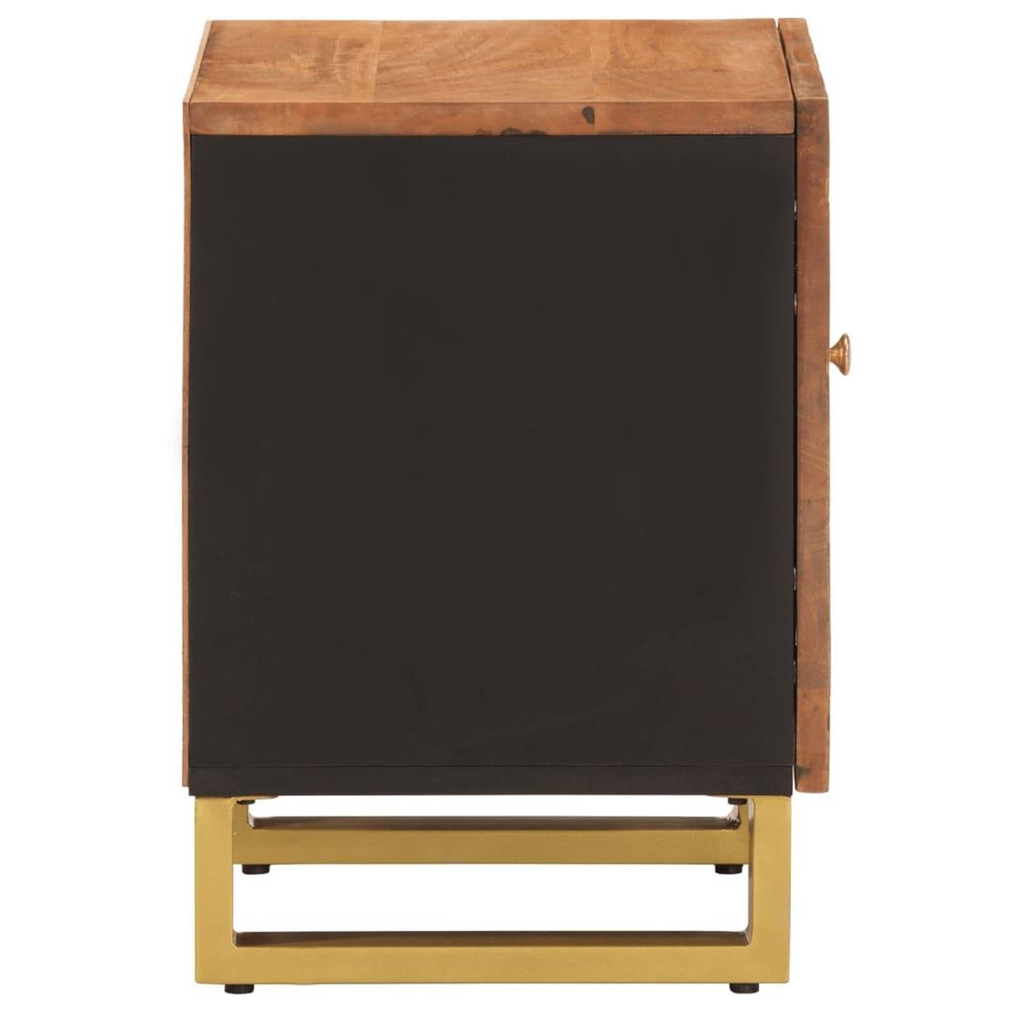 Voir la diapositive 5 : VIDAXL Table de chevet marron et noir bois de manguier solide