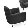 Voir la diapositive 4 : Paris Prix Fauteuil Design Bouclette  Damien  86cm Gris Foncé