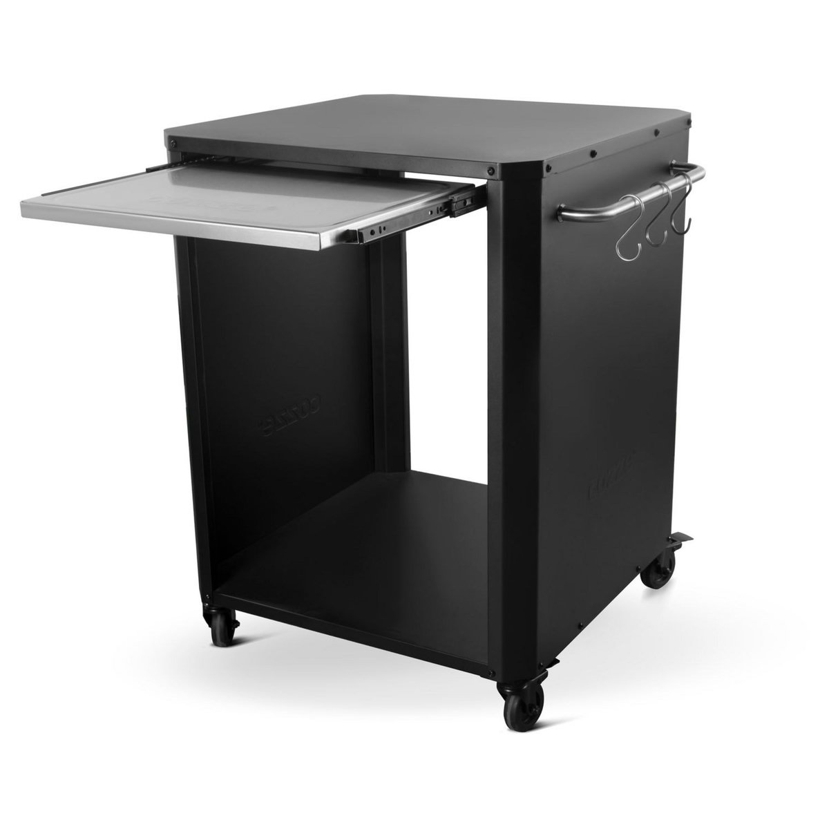 COZZE Table d'extérieur pour four à pizza - Planche à découper en acier inoxydable - Noir