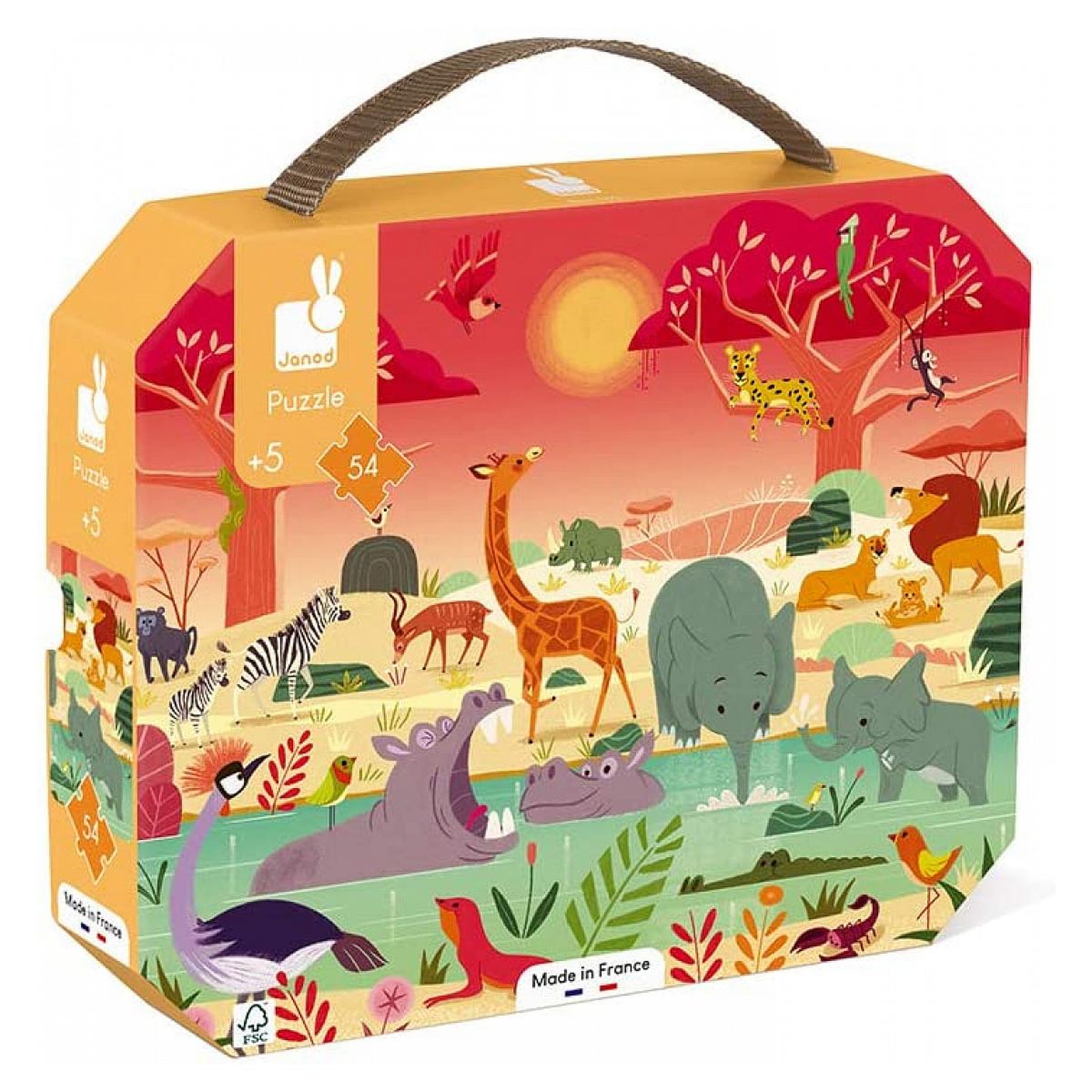 Voir la diapositive 2 : JANOD Puzzle la rerserve animaliere - 54 pieces