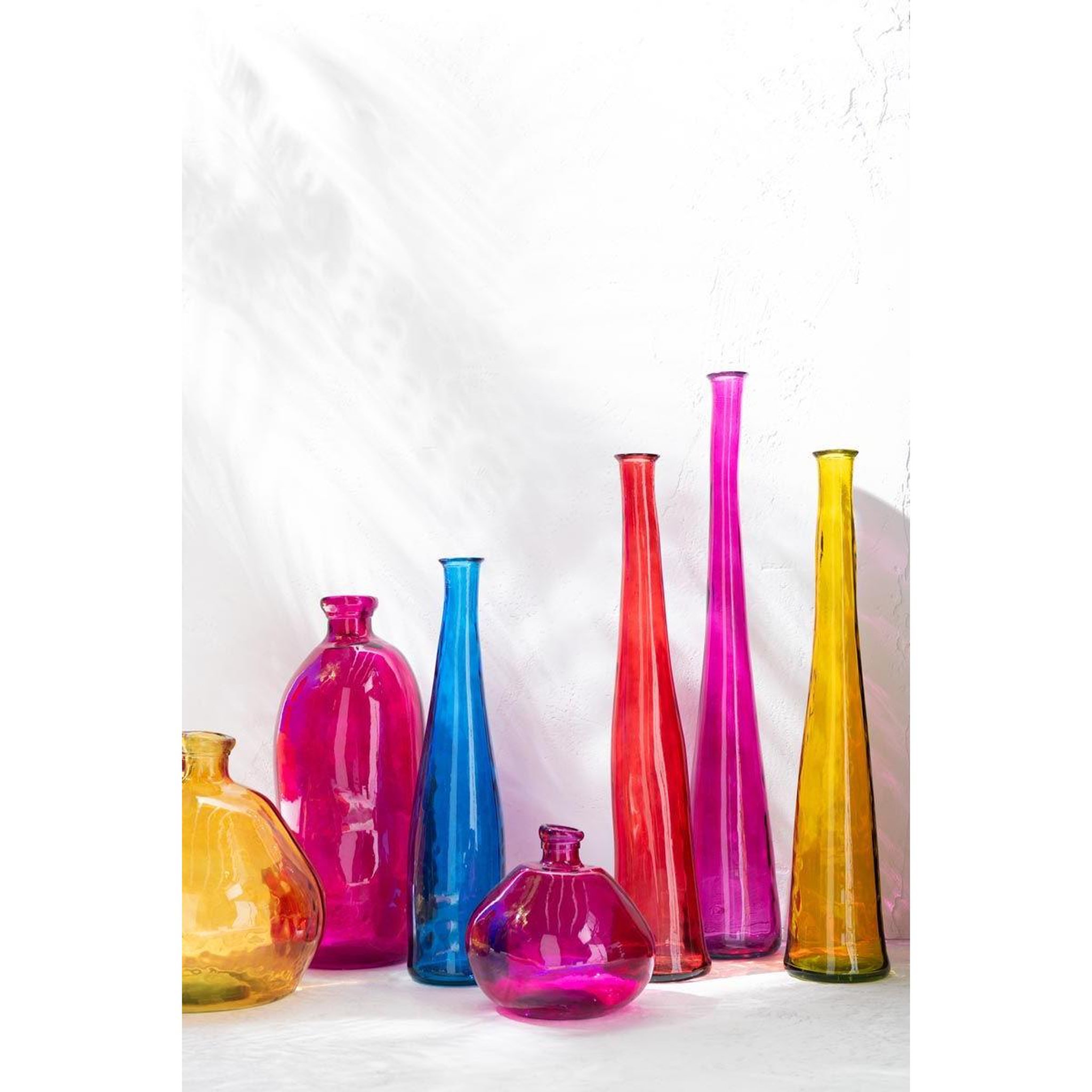 Voir la diapositive 3 : J-LINE Vase en verre  noah  100cm jaune