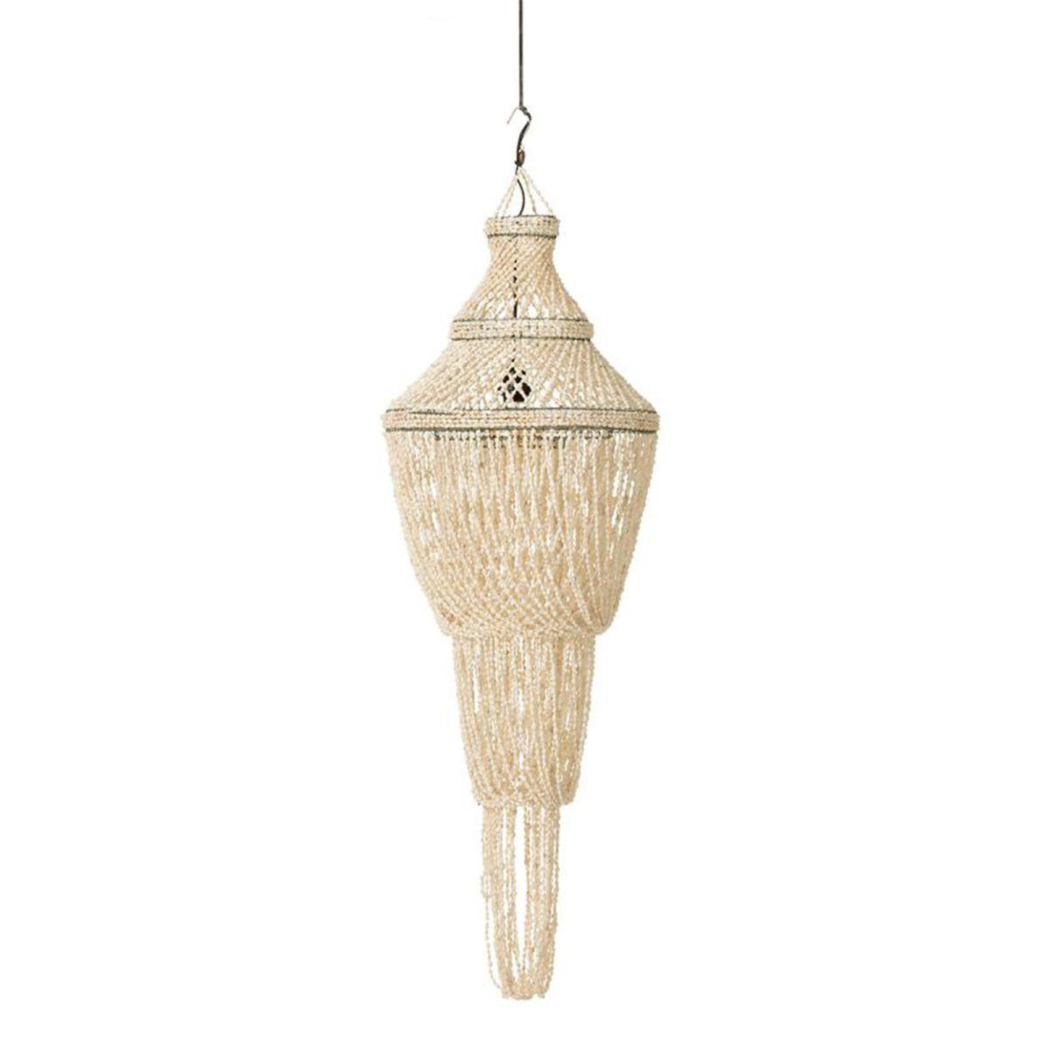 Voir la diapositive 1 : J-LINE Lampe suspension coquillage  daisy  176cm naturel