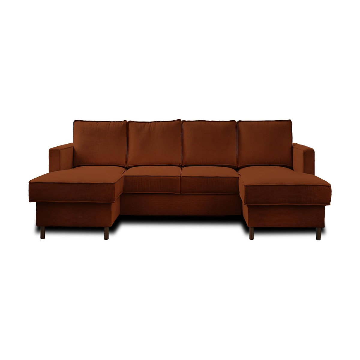 LISA DESIGN Jake - canapé panoramique en u - 7 places - convertible avec coffre - en velours côtelé