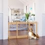 Voir la diapositive 2 : PAWHUT Barrière de sécurité chien barrière autoportante longueur réglable dim. 104-183L x 36l x 69H cm bois pin verni acier noir