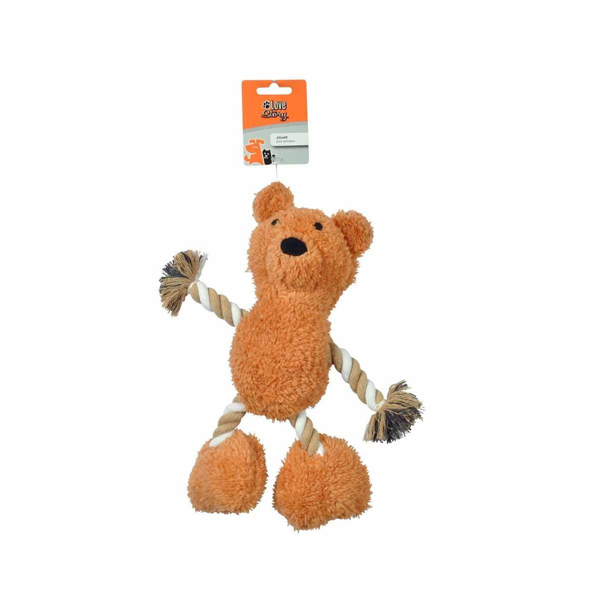 Voir la diapositive 2 : HOMEA Peluche pour chien  ours  30cm marron