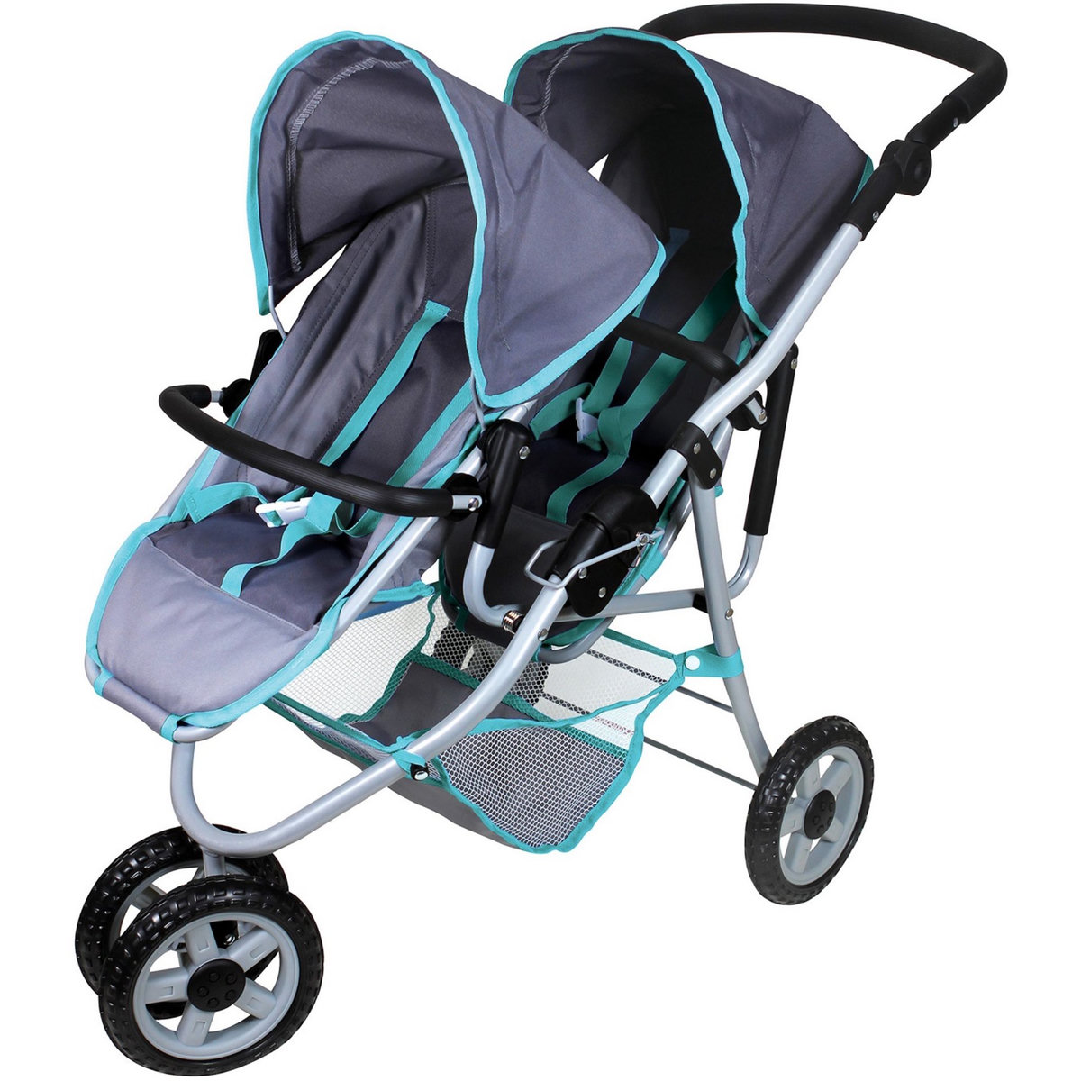 One Two Fun Poussette Jogger jumeaux de luxe 3 roues
