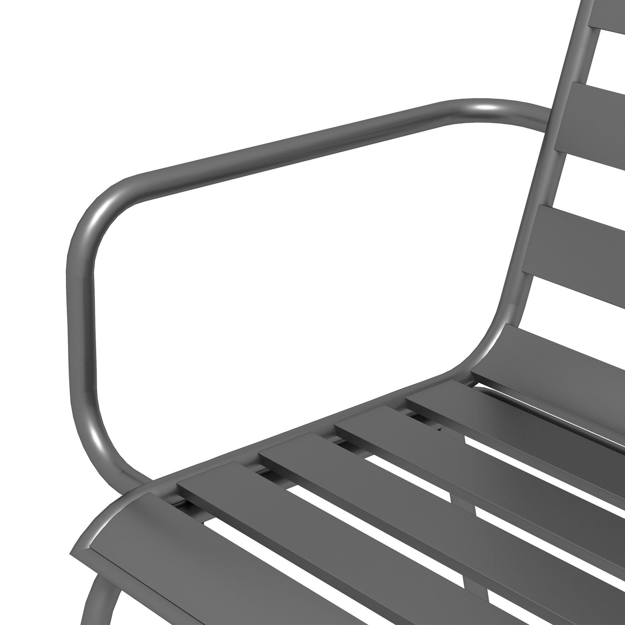 Voir la diapositive 6 : OUTSUNNY Salon de jardin 6 places 7 pièces - table à manger 6 chaises empilables - acier thermolaqué gris