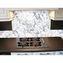 Voir la diapositive 2 : HABITABLE Crédence adhésive en alu imitation Marbre - L. 70 x l. 60 cm - Blanc