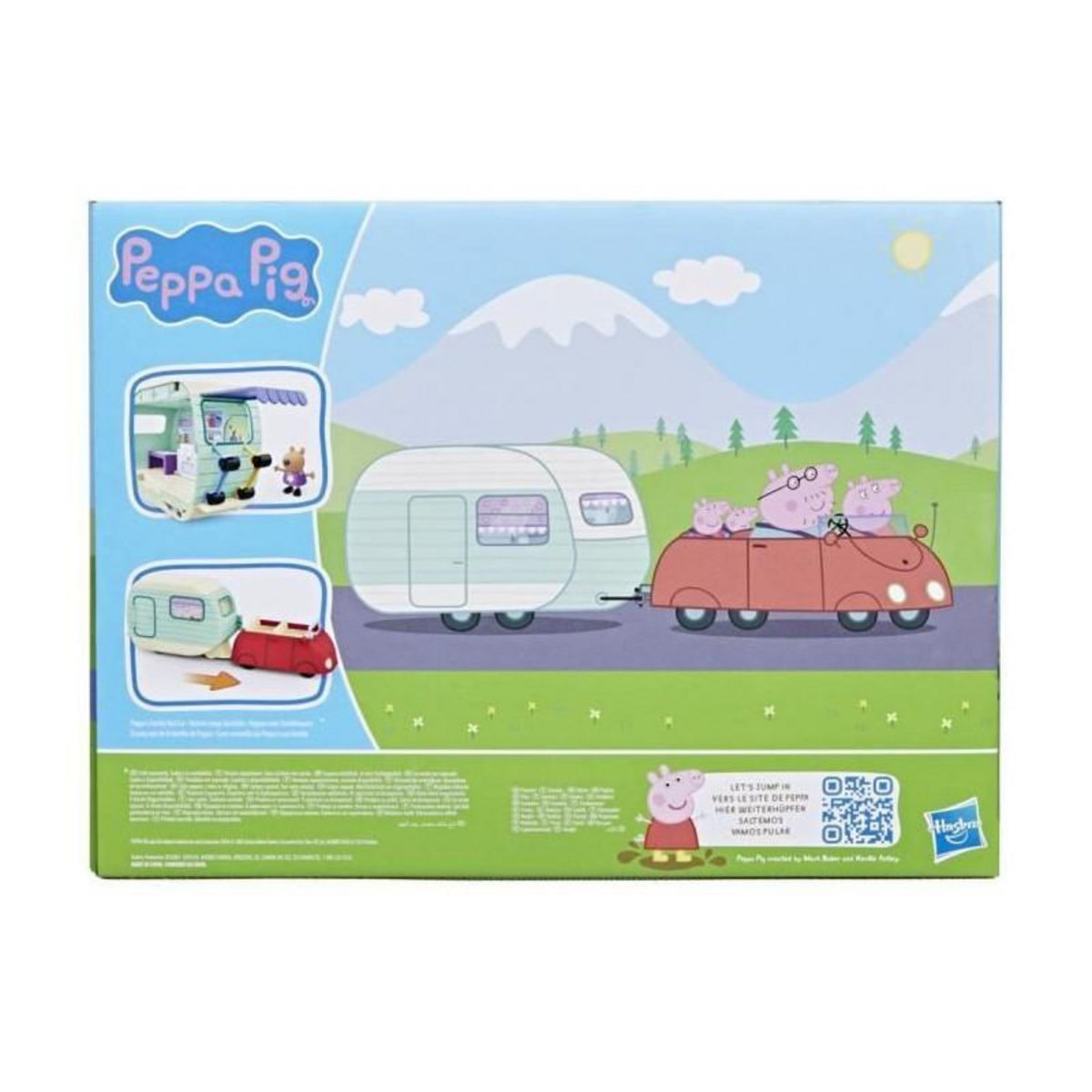 HASBRO Peppa Pig, La caravane de Peppa avec 3 figurines et 6 accessoires, jouets préscolaires pour filles et garçons, a partir de 3