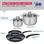 Voir la diapositive 2 : ELO Ensemble de 2 Poêles de cuisson 24 et 32 cm et 2 faitouts 16 et 24 cm Elo Prima Brillant