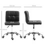 Voir la diapositive 3 : VINSETTO Vinsetto Chaise de bureau capitonnée hauteur réglable pivotant 360° piètement chromé revêtement synthétique noir