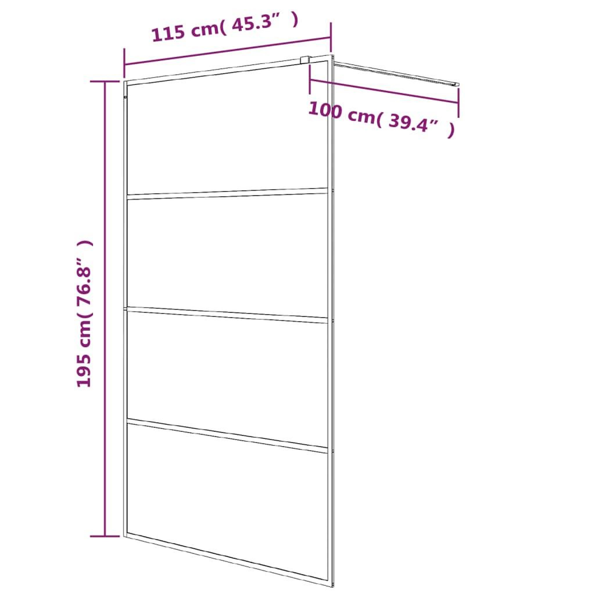 Voir la diapositive 6 : VIDAXL Paroi de douche Noir 115x195 cm Verre ESG depoli